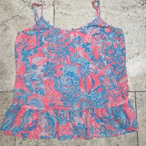 Lilly Pulitzer floral print spaghetti strap top. Size small